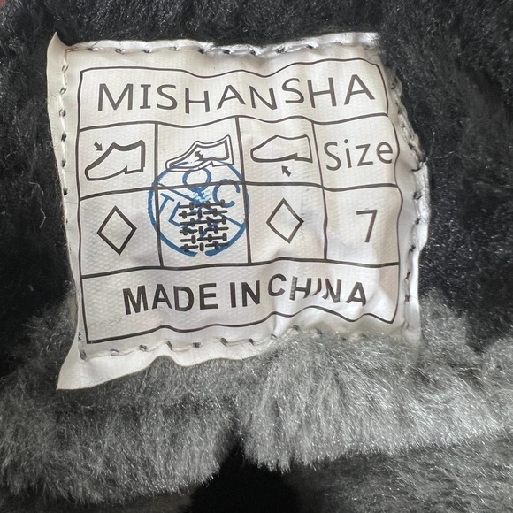 MISHANSHA QUILTED FLEECE LINED‎ ANKLE SNOW BOOTS IN BLACK NWOB WOMEN'S SIZE 7 - Picture 9 of 11